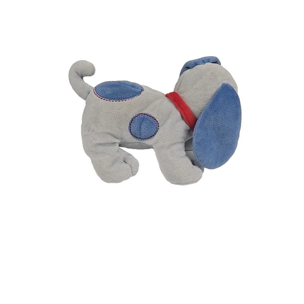 Carters Just One Year Stuffed Plush Blue Puppy Dog Spots Red Collar 8 Inch